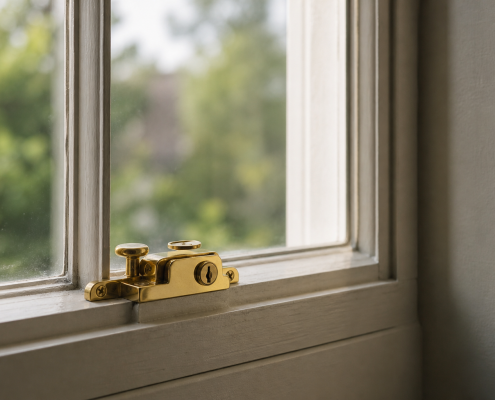 wooden window lock